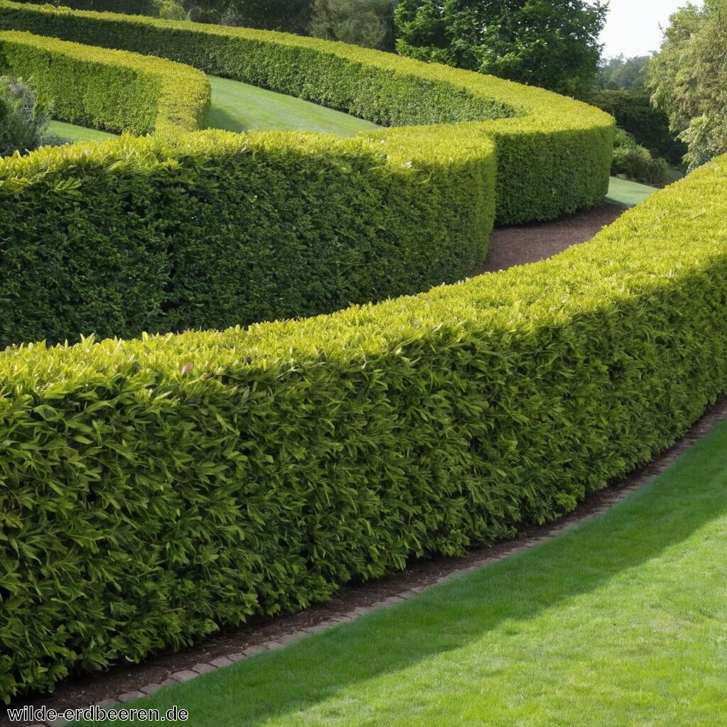 Lorbeerhecke » Pflegeleichte und dichte Begrenzung