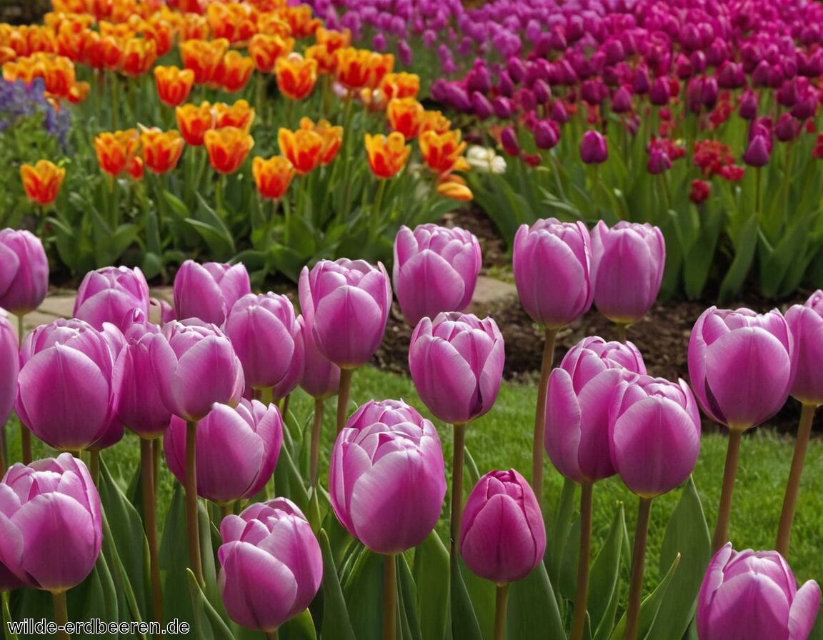 Kombination mit anderen Frühlingsblumen   - Lila Tulpen » Farbenpracht für deinen Garten