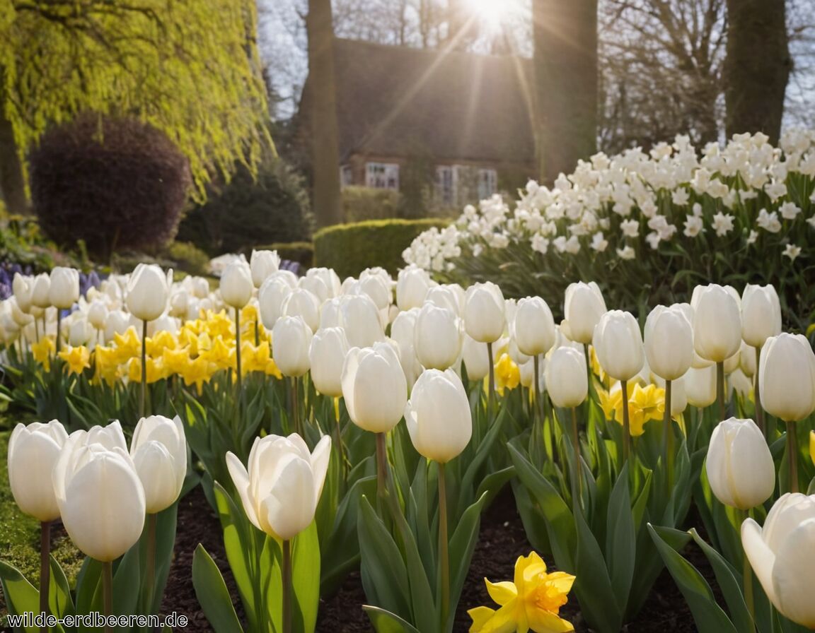 Kombinationsmöglichkeiten mit anderen Frühlingsblumen   - Weiße Tulpen » Eleganz für Beete und Vasen