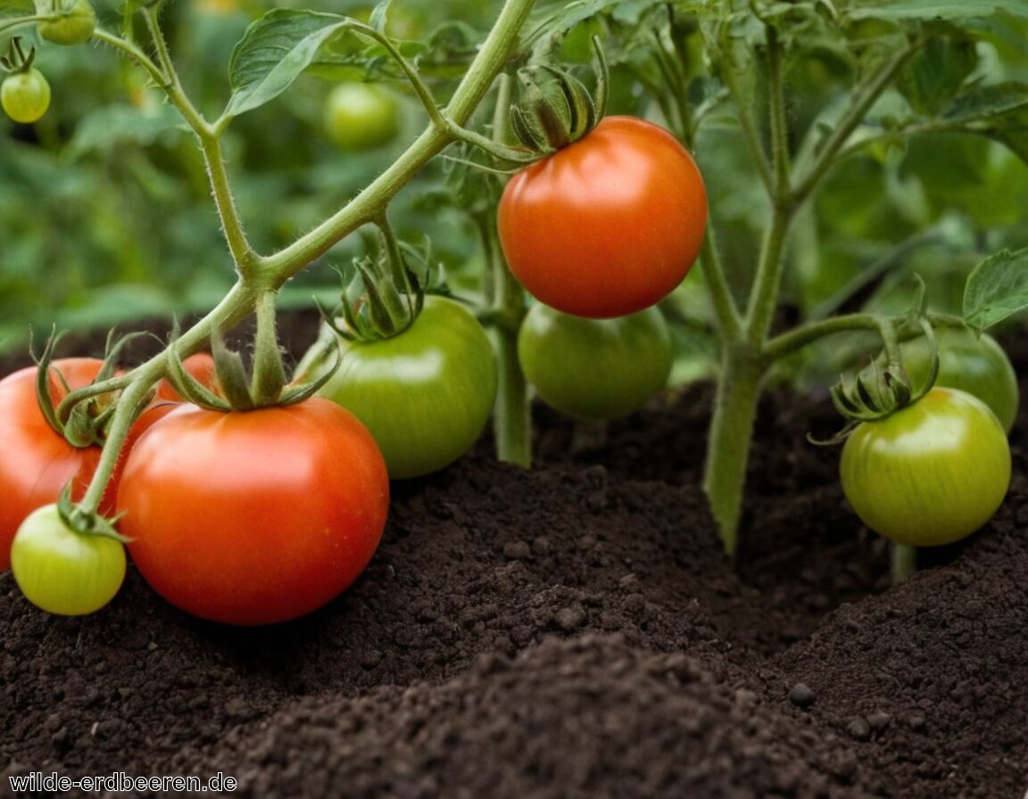 Komposterde rund um die Tomatenpflanzen einarbeiten   - Tomatendünger selber machen » So geht’s einfach und günstig